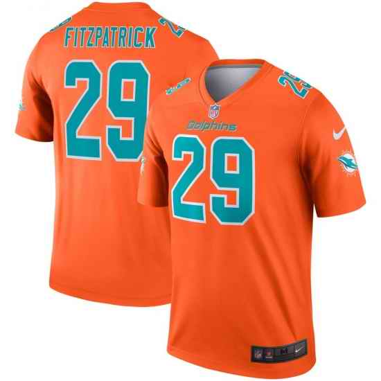 Nike Dolphins 29 Minkah Fitzpatrick Orange Inverted Legend Jersey